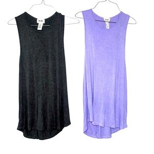 Bibi | 2 Piece Bundle Activewear - Gray & Lilac Purple Flowy Tanks | Size Small